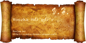 Voszka Hágár névjegykártya